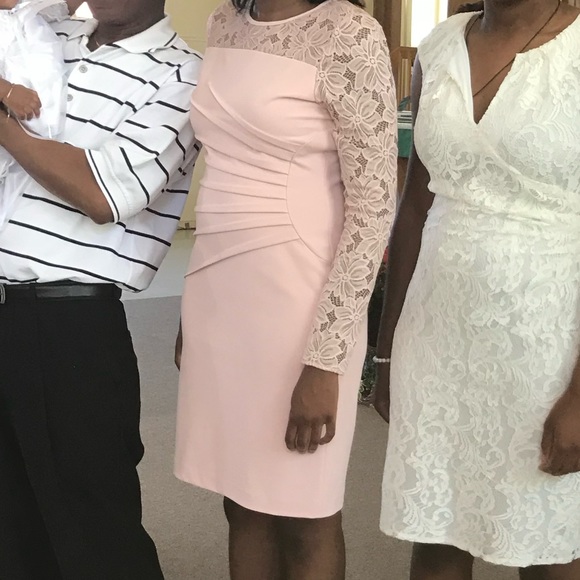 Dress Ivanka Thrimp , size 6, pink salmon, wore once for my daughter baptism, - Picture 4 of 4